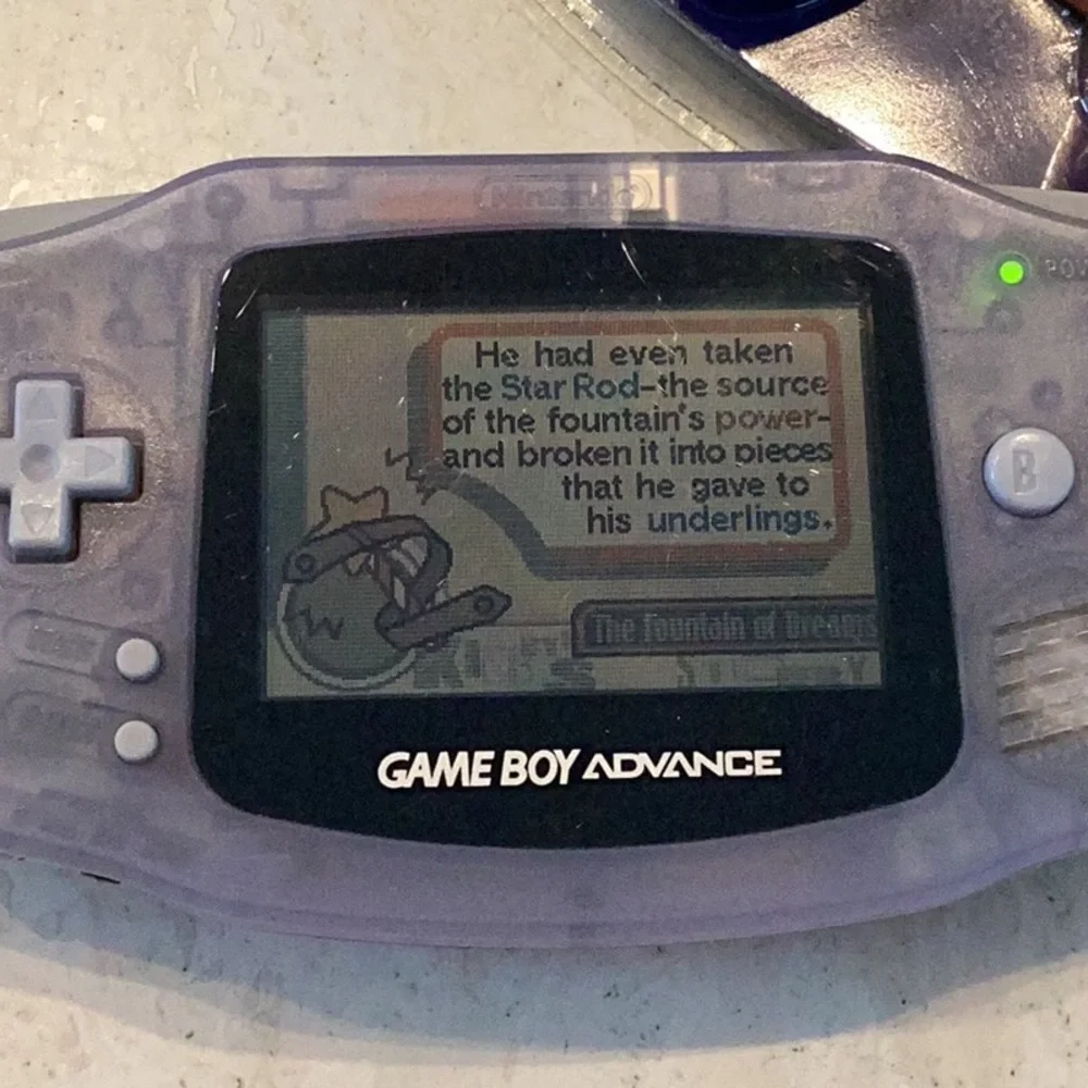 Nintendo Gameboy Advance Console Clear Glacier Handheld Game Boy GBA Purple